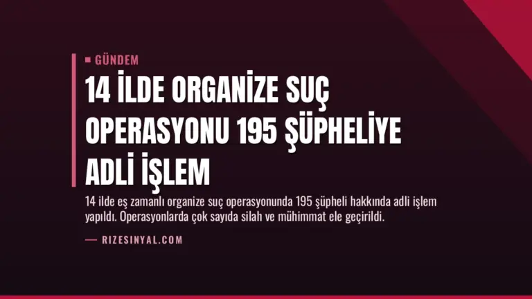 14 İlde Organize Suç Operasyonu 195 Şüpheliye Adli İşlem