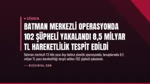 Batman Merkezli Operasyonda 102 Şüpheli Yakalandı 8,5 Milyar TL Hareketlilik Tespit Edildi