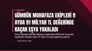 Gümrük Muhafaza Ekipleri 9 Ayda 91 Milyar TL Değerinde Kaçak Eşya Yakaladı