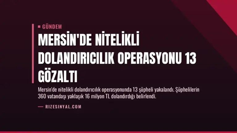 Mersin’de Nitelikli Dolandırıcılık Operasyonu 13 Gözaltı