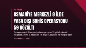 Osmaniye Merkezli 8 İlde Yasa Dışı Bahis Operasyonu 59 Gözaltı