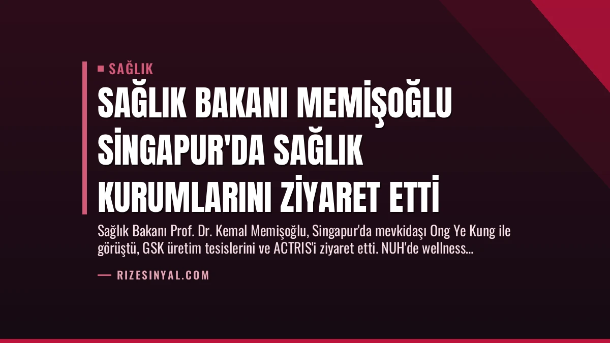 Sağlık Bakanı Memişoğlu Singapur’da Sağlık Kurumlarını Ziyaret Etti