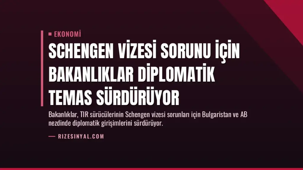 Schengen Vizesi Sorunu İçin Bakanlıklar Diplomatik Temas Sürdürüyor