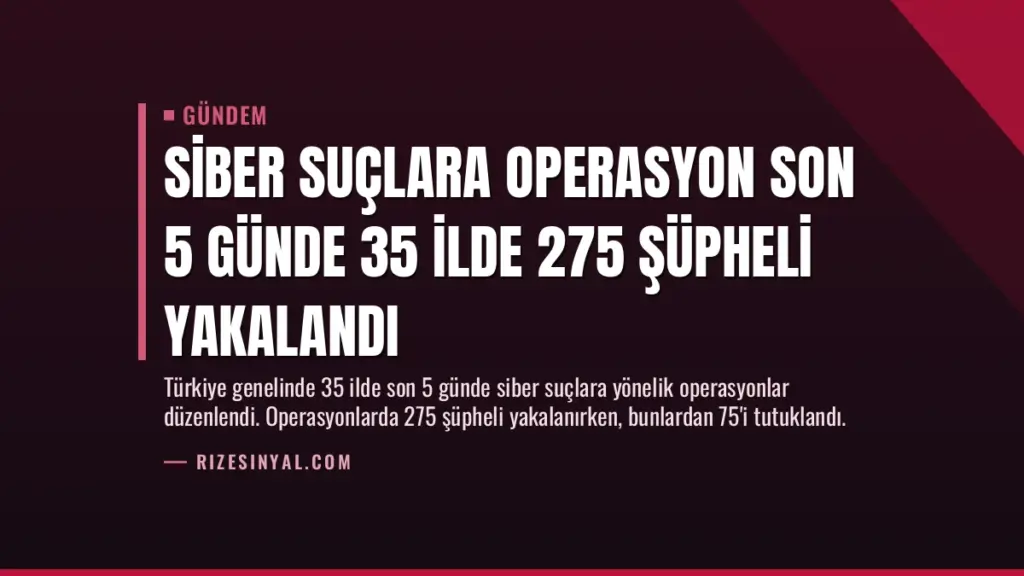 Siber Suçlara Operasyon Son 5 Günde 35 İlde 275 Şüpheli Yakalandı