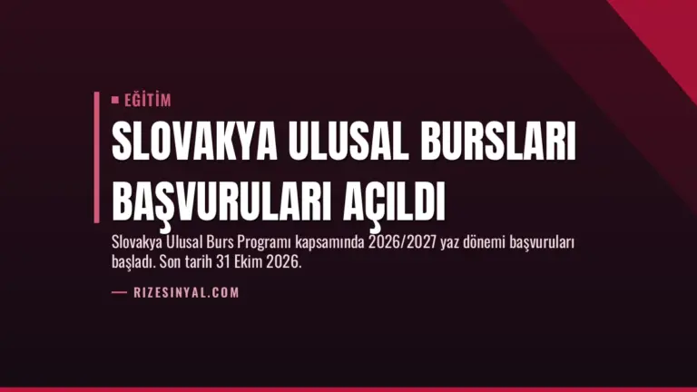 Slovakya Ulusal Bursları Başvuruları Açıldı