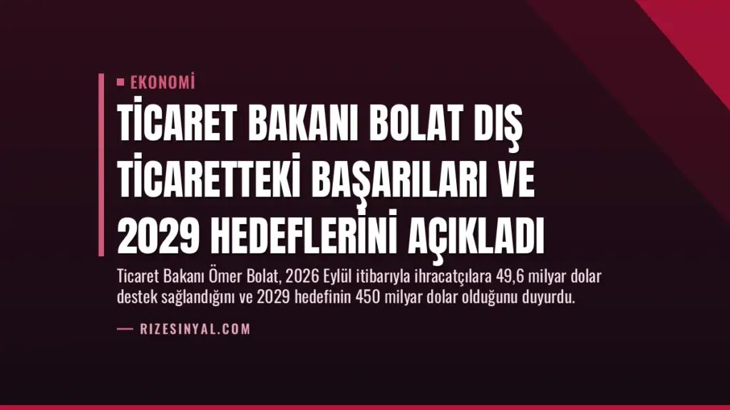 Ticaret Bakanı Bolat Dış Ticaretteki Başarıları ve 2029 Hedeflerini Açıkladı