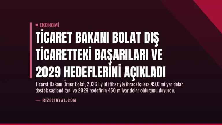 Ticaret Bakanı Bolat Dış Ticaretteki Başarıları ve 2029 Hedeflerini Açıkladı