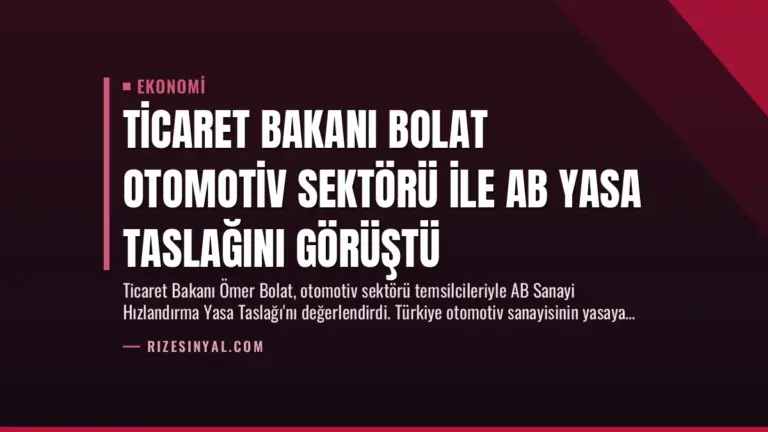 Ticaret Bakanı Bolat Otomotiv Sektörü ile AB Yasa Taslağını Görüştü