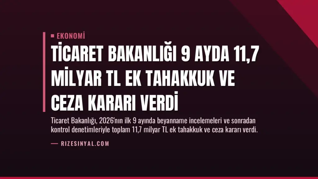 Ticaret Bakanlığı 9 Ayda 11,7 Milyar TL Ek Tahakkuk ve Ceza Kararı Verdi