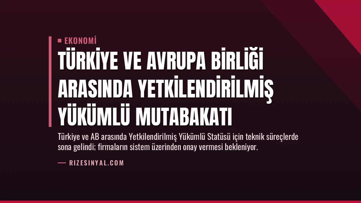 Türkiye ve Avrupa Birliği Arasında Yetkilendirilmiş Yükümlü Mutabakatı