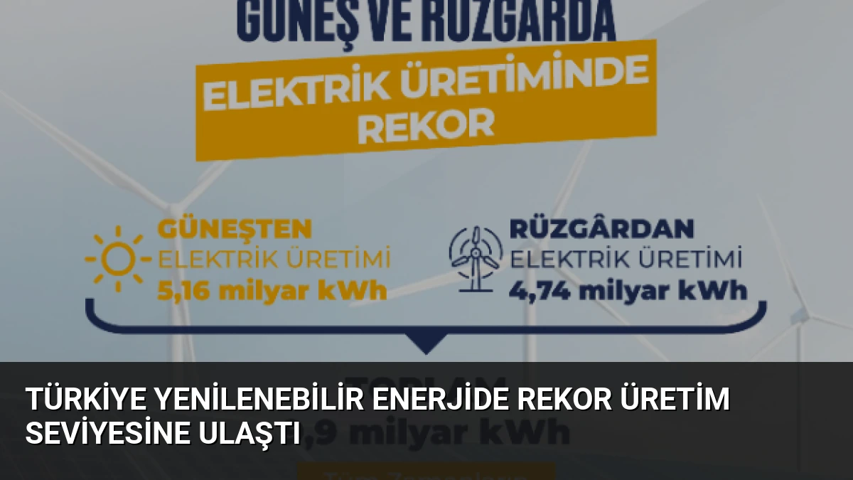 Türkiye Yenilenebilir Enerjide Rekor Üretim Seviyesine Ulaştı